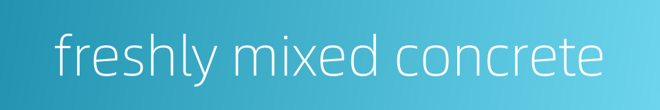 freshly mixed concrete的同义词