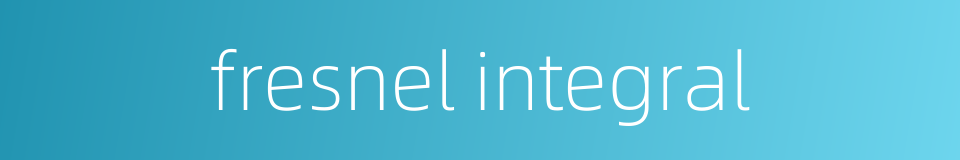 fresnel integral的同义词