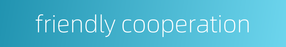 friendly cooperation的同义词