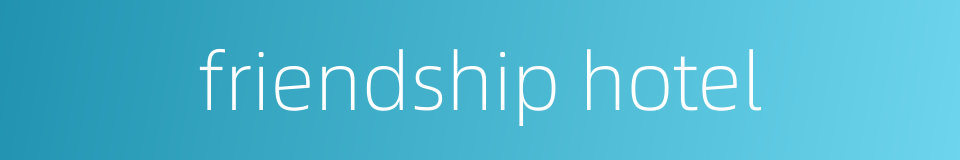 friendship hotel的同义词