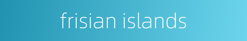 frisian islands的同义词