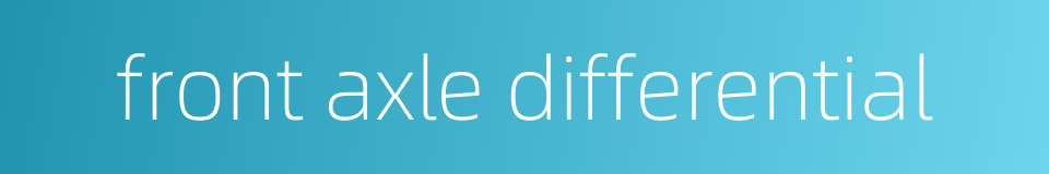 front axle differential的同义词