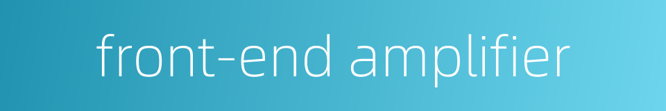front-end amplifier的同义词