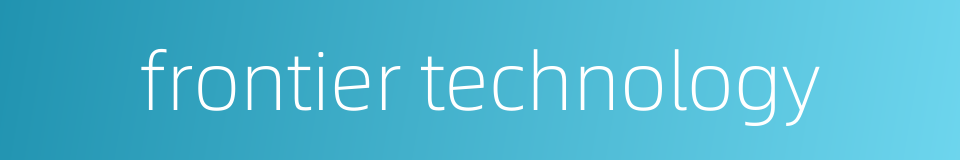 frontier technology的同义词