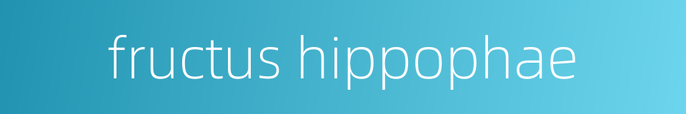fructus hippophae的同义词