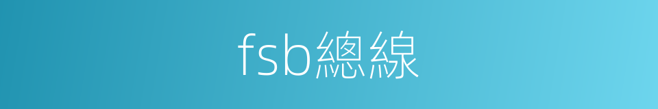 fsb總線的同義詞