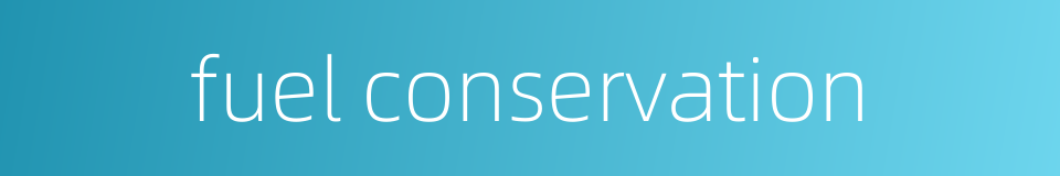 fuel conservation的同义词