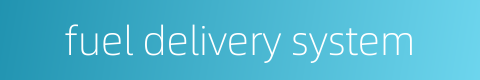 fuel delivery system的同义词
