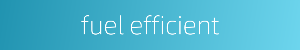 fuel efficient的同义词