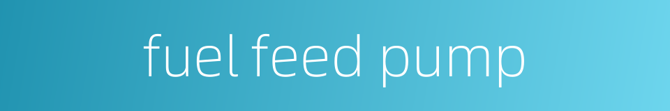 fuel feed pump的同义词