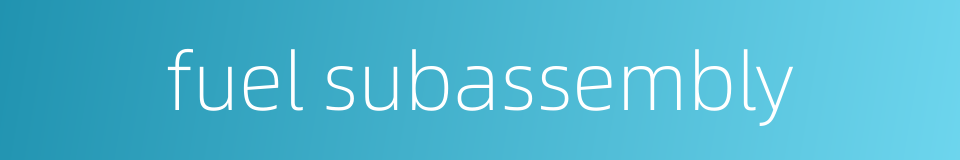fuel subassembly的同义词