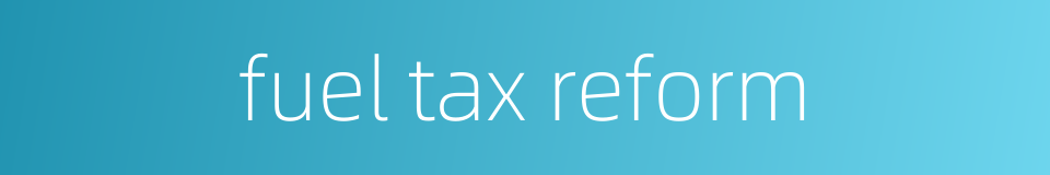 fuel tax reform的同义词