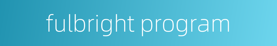 fulbright program的同义词
