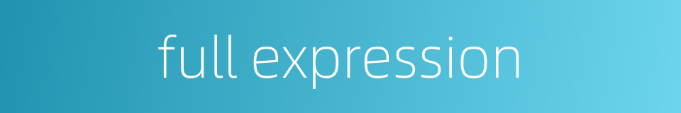 full expression的同义词