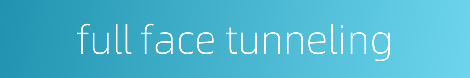 full face tunneling的同义词