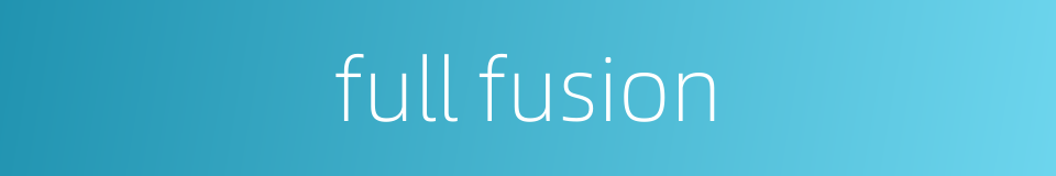 full fusion的同义词