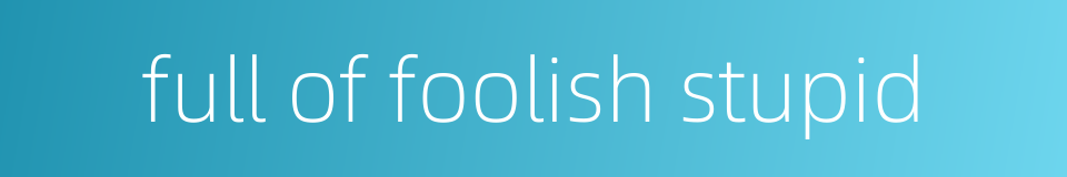 full of foolish stupid的同义词