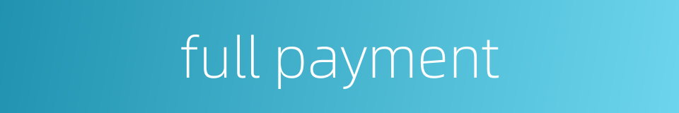 full payment的同义词