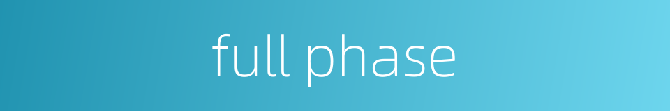 full phase的同义词