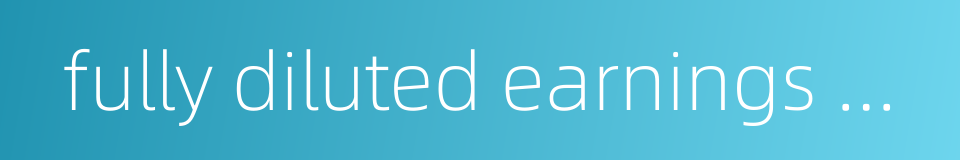 fully diluted earnings per share的同义词