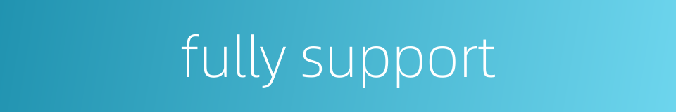 fully support的同义词