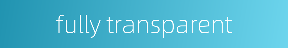 fully transparent的同义词