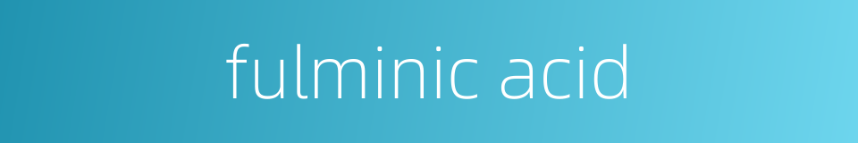 fulminic acid的同义词