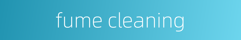 fume cleaning的同义词