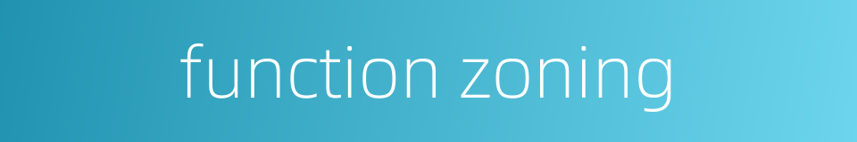 function zoning的同义词