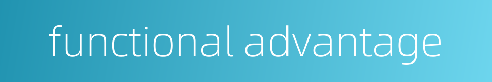 functional advantage的同义词