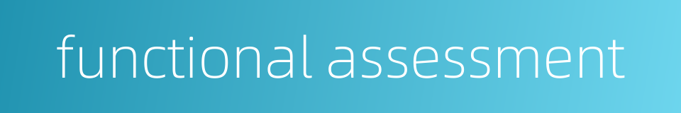 functional assessment的同义词