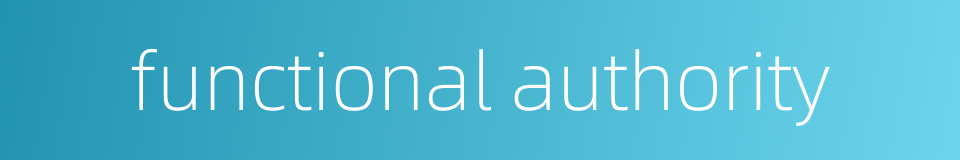 functional authority的同义词