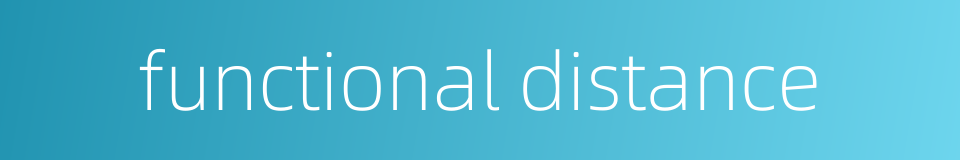 functional distance的同义词