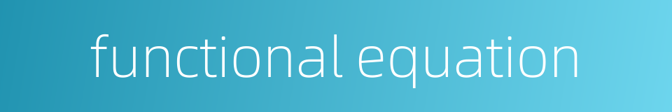 functional equation的同义词