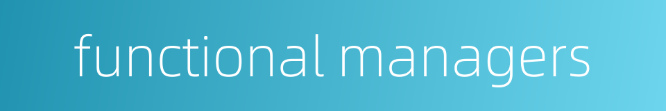functional managers的同义词