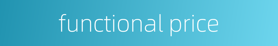functional price的同义词