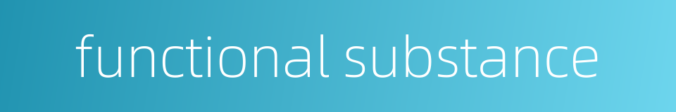 functional substance的同义词