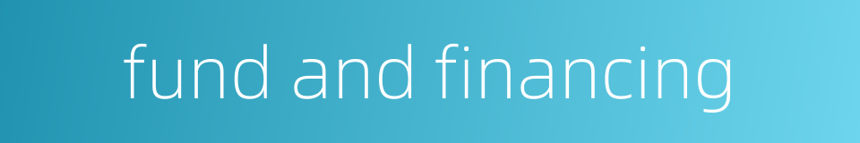 fund and financing的同义词