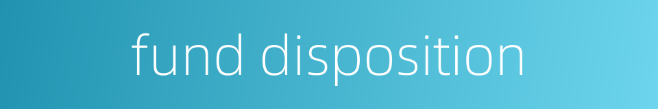 fund disposition的同义词