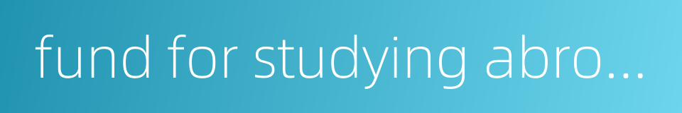 fund for studying abroad的同义词