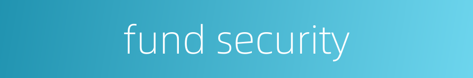 fund security的同义词