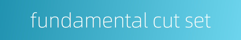 fundamental cut set的同义词