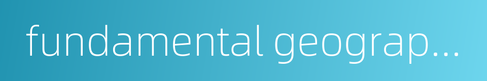 fundamental geographic information system的同义词