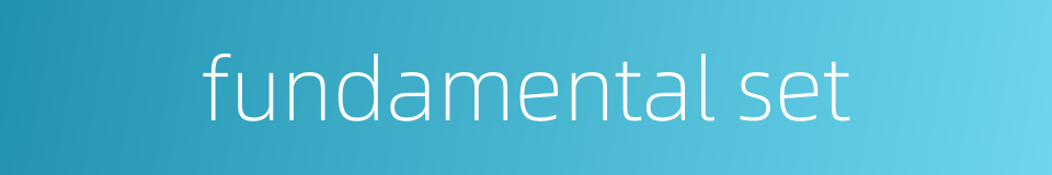 fundamental set的同义词