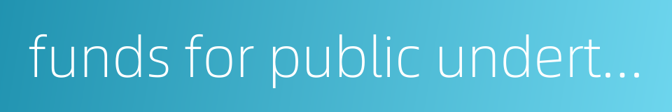 funds for public undertakings的同义词