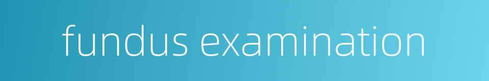 fundus examination的同义词