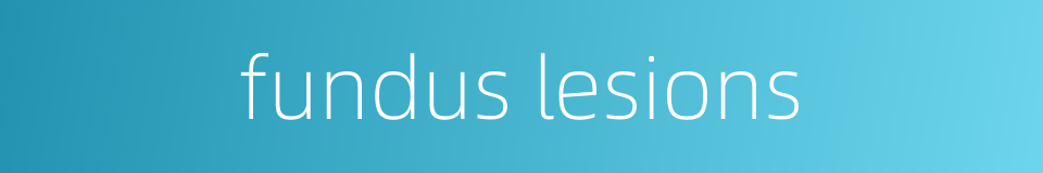 fundus lesions的同义词