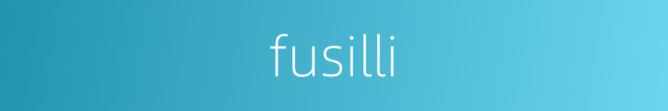 fusilli的同义词