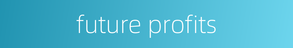 future profits的同义词