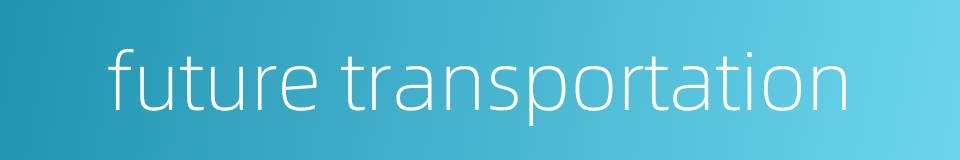 future transportation的同义词